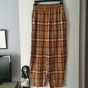 RED SKY Plaid Cotton Flannel Pajama Style Pants L